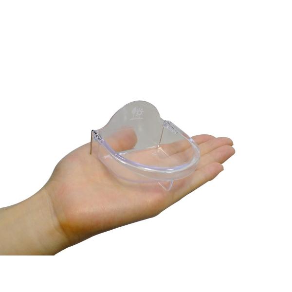 クリア 浅型バード食器（Ｍ） SANKO 鳥用食器