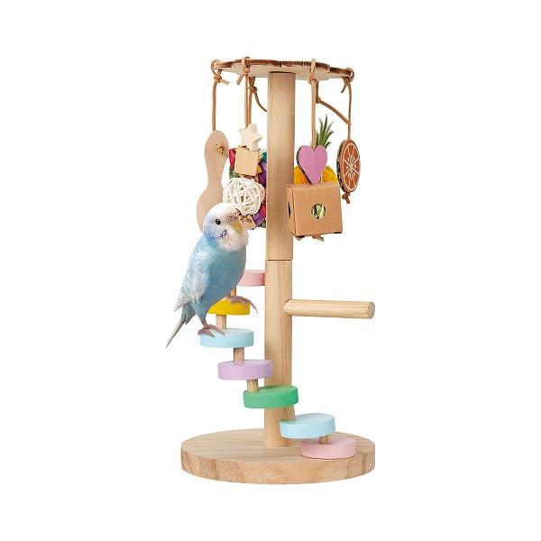インコのおもちゃ マルカン バードカーニバル 階段でゆらゆらメリー MB-406 インコのアスレチック