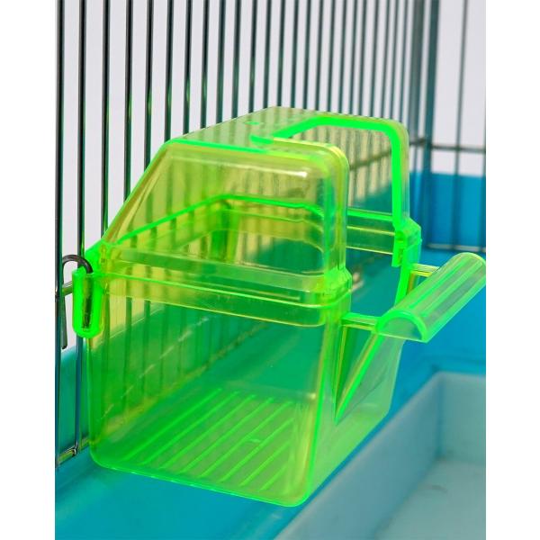 コバヤシ インコの食器 フタ付きエサ入れ K-16 グリーン 鳥用食器
